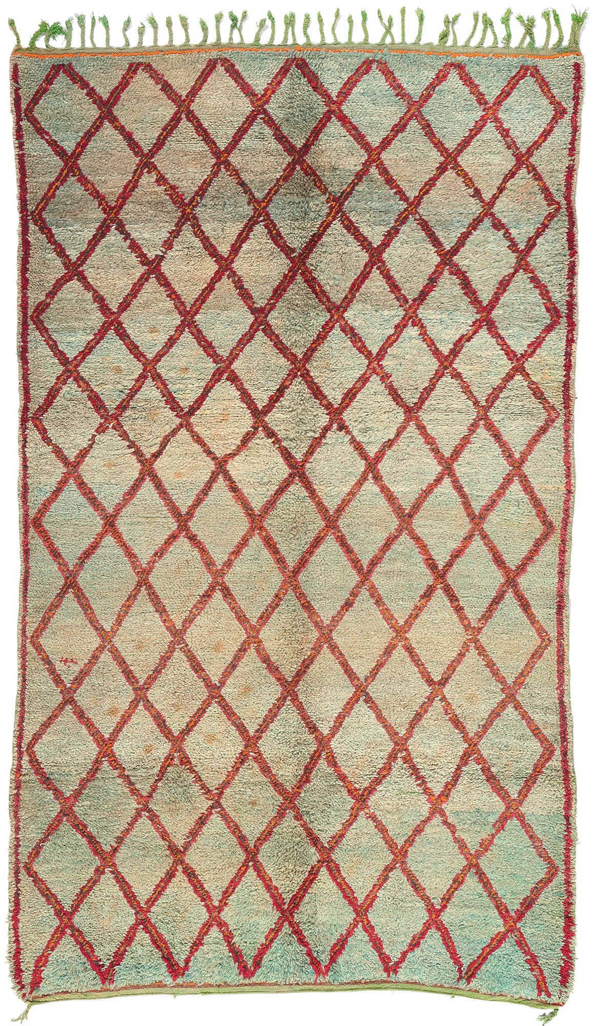 6 x 10 Vintage Green Moroccan Beni Ourain Rug 20967