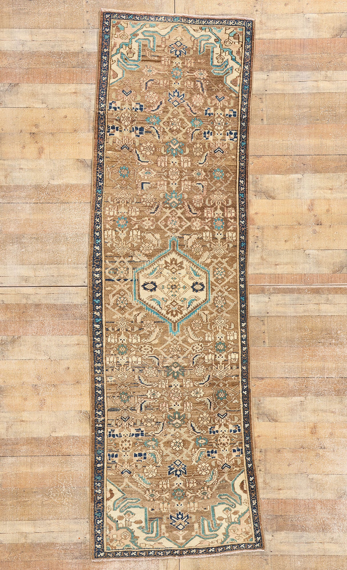 3 x 9 Vintage Persian Hamadan Rug 53940