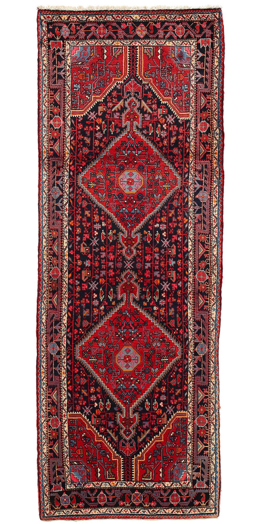 4 x 11 Vintage Persian Hamadan Rug 76051