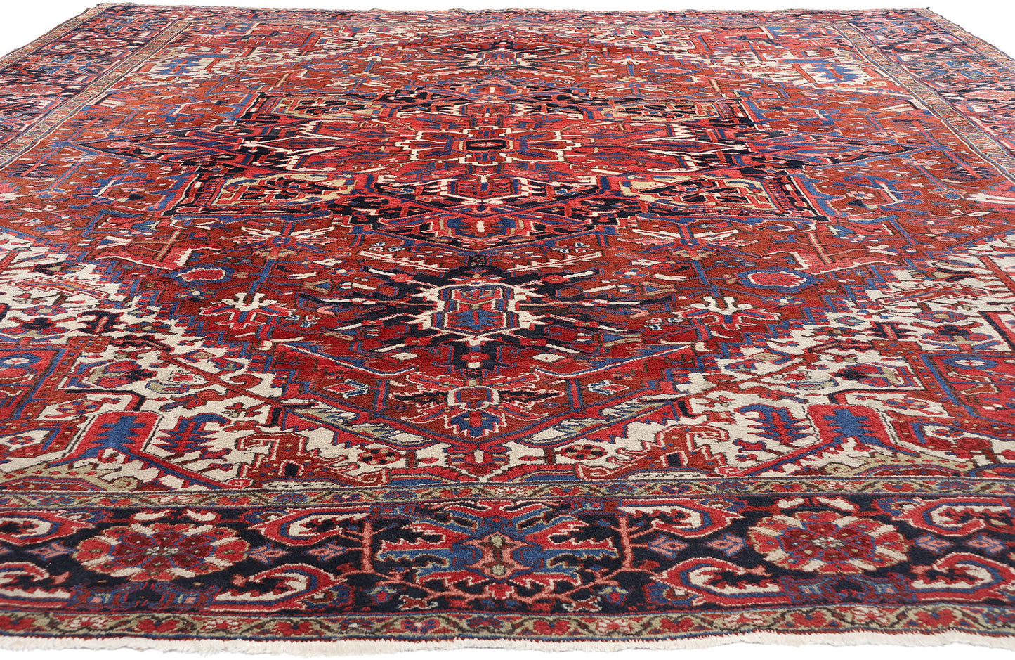 11 x 15 Vintage Persian Heriz Rug 78842