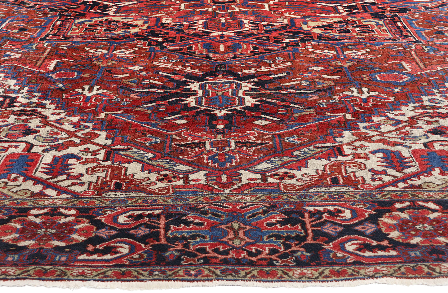 11 x 15 Vintage Persian Heriz Rug 78842