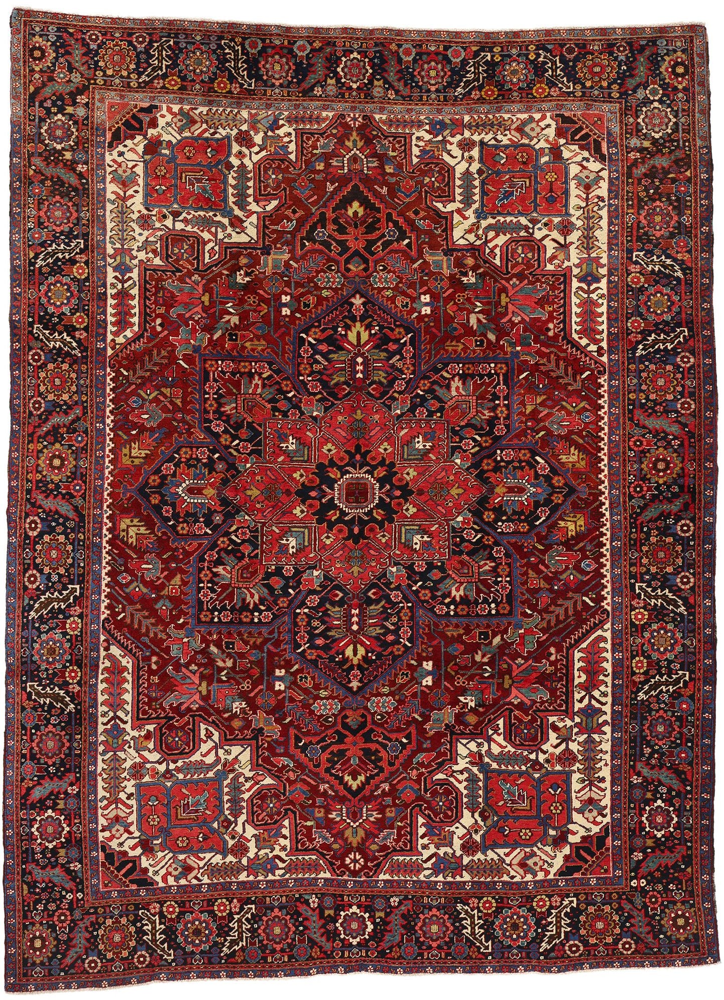 9 x 13 Vintage Persian Heriz Rug 53880