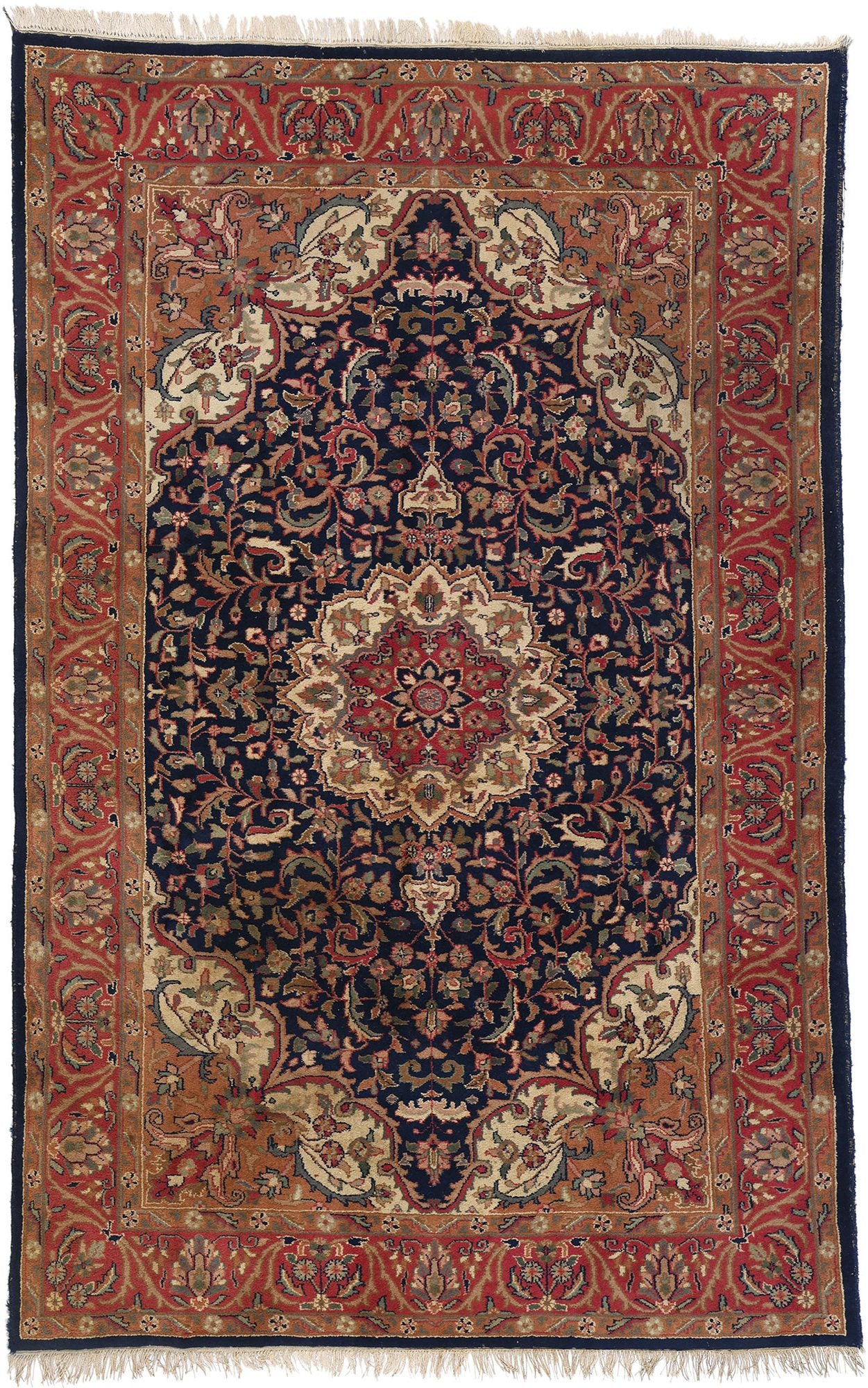 6 x 9 Vintage Indian Isfahan Rug 78690