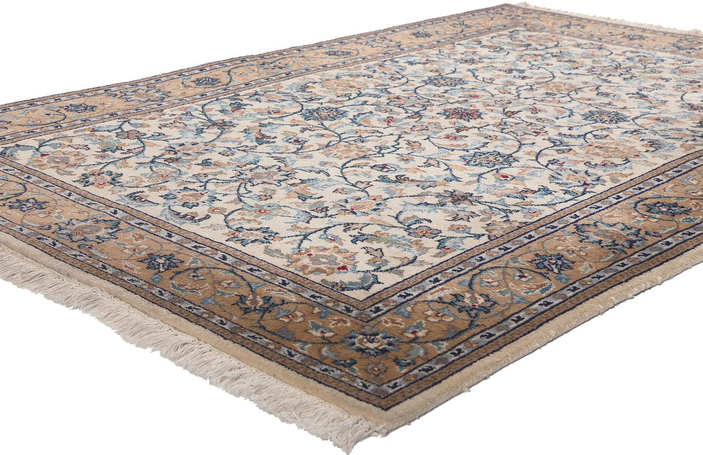 4 x 6 Vintage Indian Kashan Rug 78691