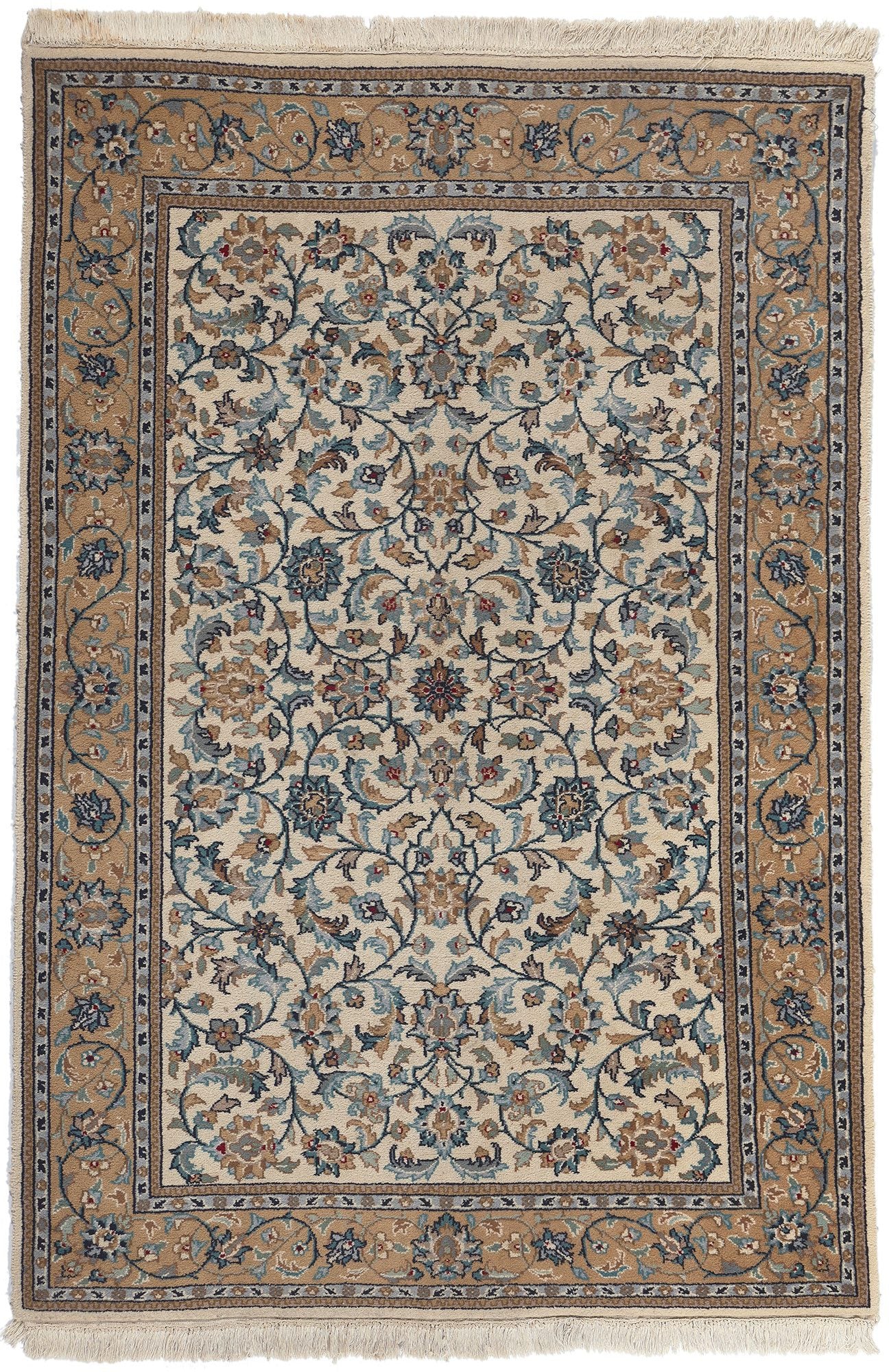 4 x 6 Vintage Indian Kashan Rug 78691
