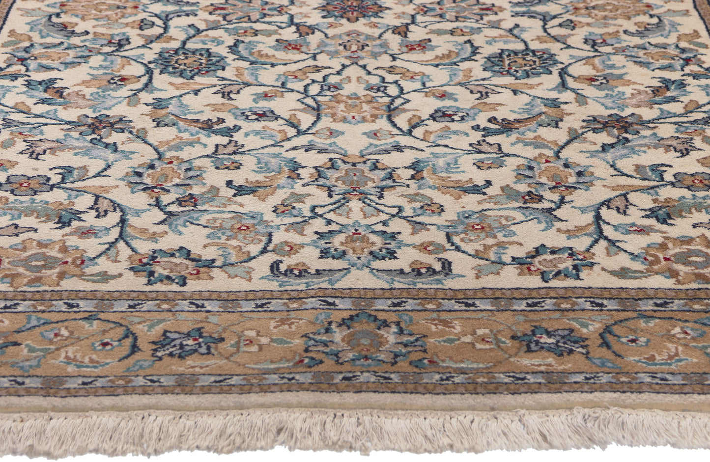 4 x 6 Vintage Indian Kashan Rug 78691