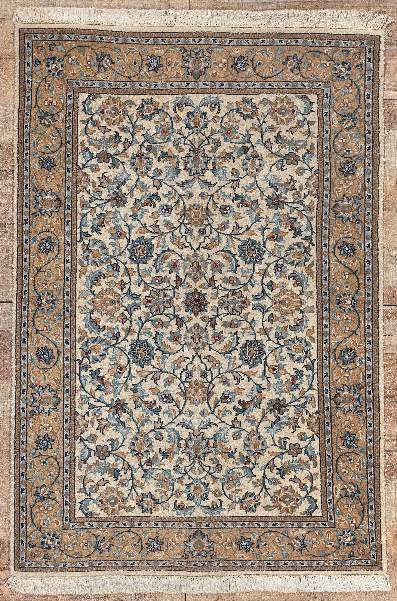 4 x 6 Vintage Indian Kashan Rug 78691