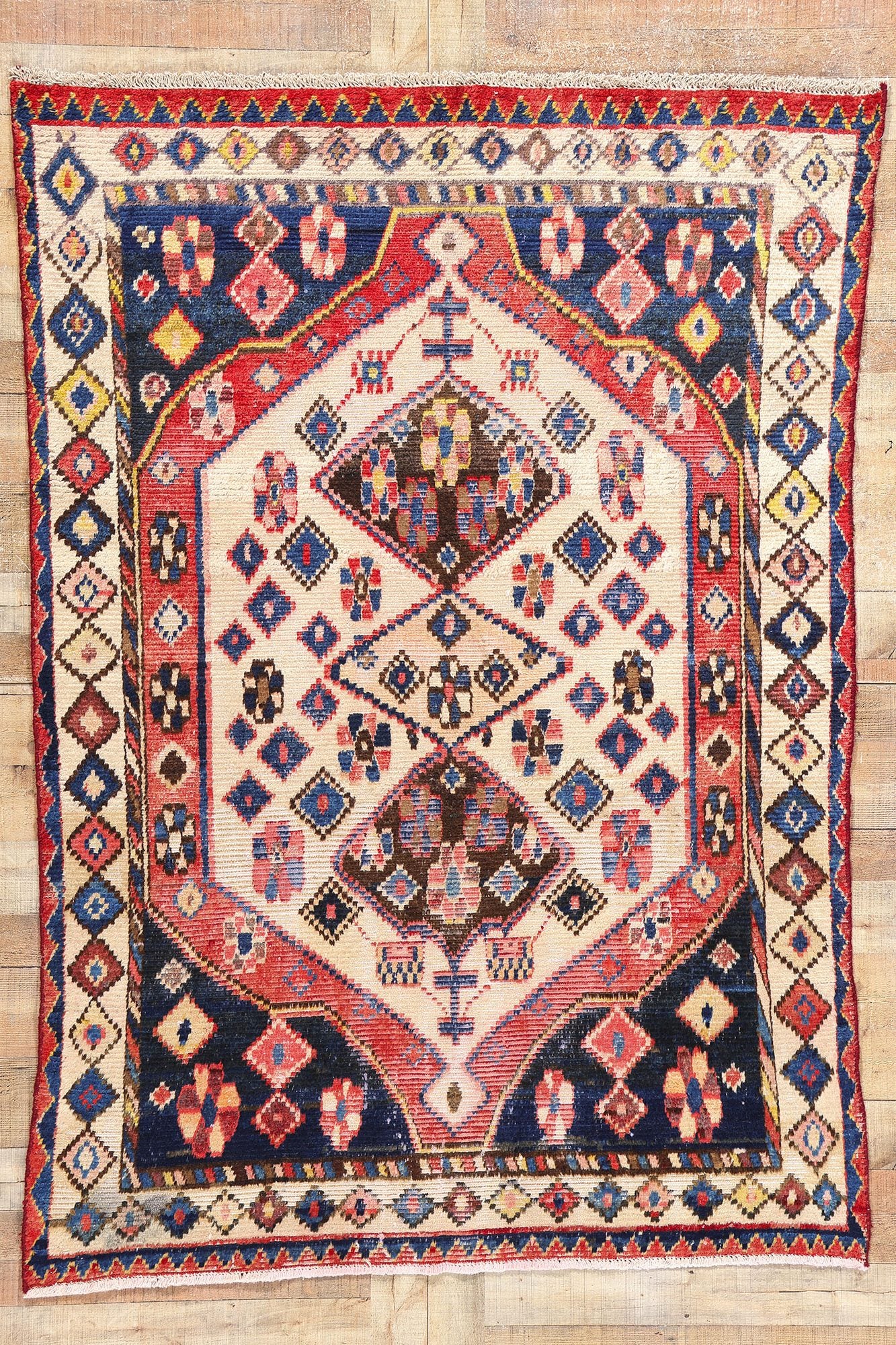 5 x 7 Vintage Ivory Persian Lori Rug 78853