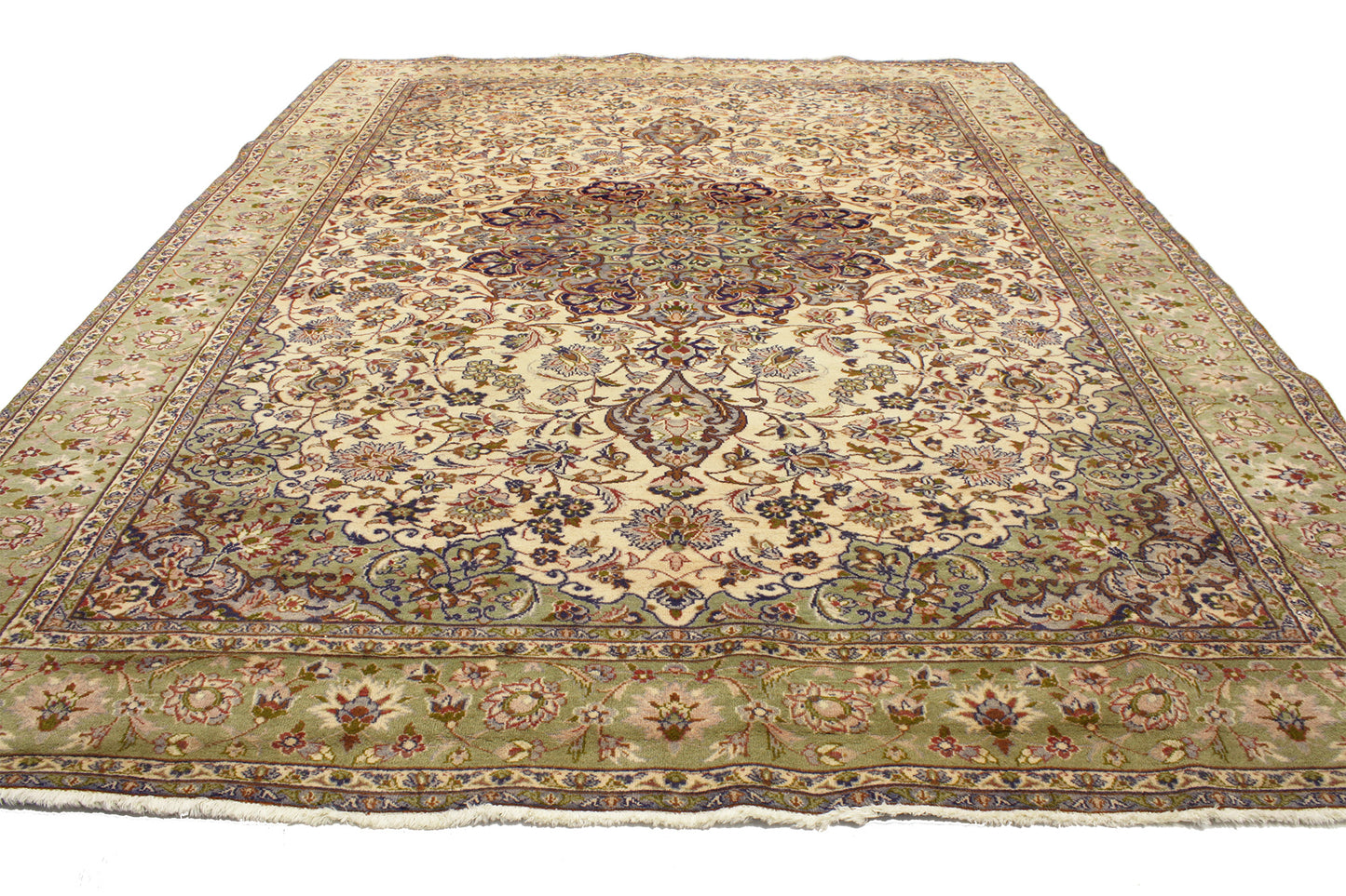 9 x 13 Vintage Persian Kashan Rug 76858