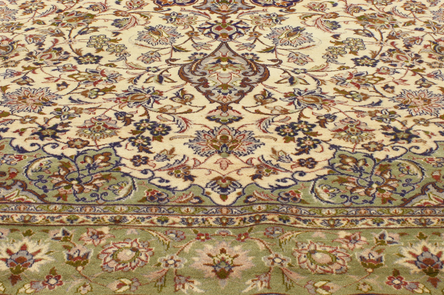 9 x 13 Vintage Persian Kashan Rug 76858