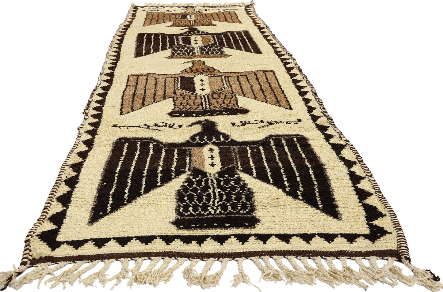 3 x 11 Vintage Kurdish Eagle Pictorial Rug 53896