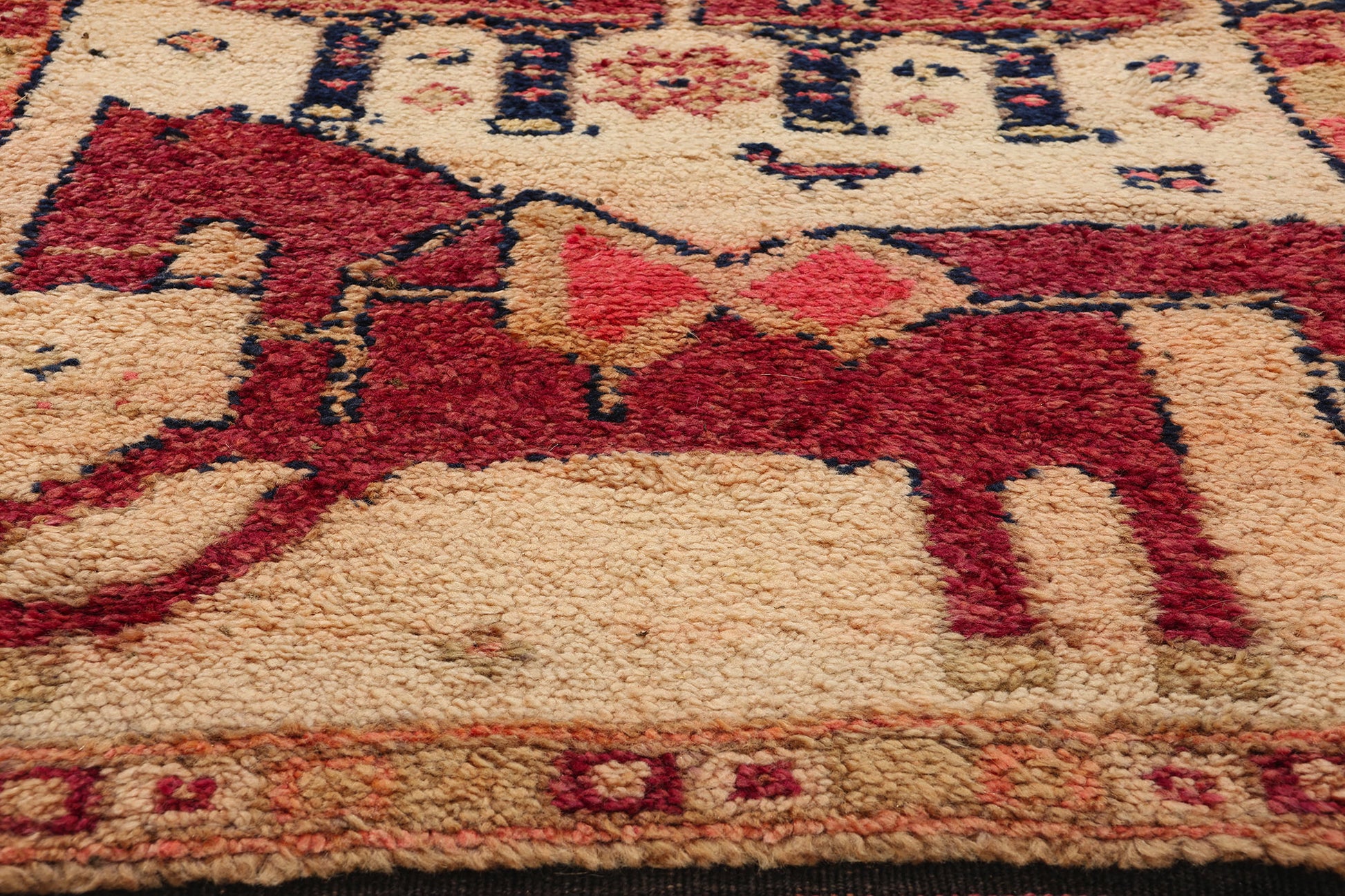 4 x 11 Vintage Kurdish Pictorial Rug 53886