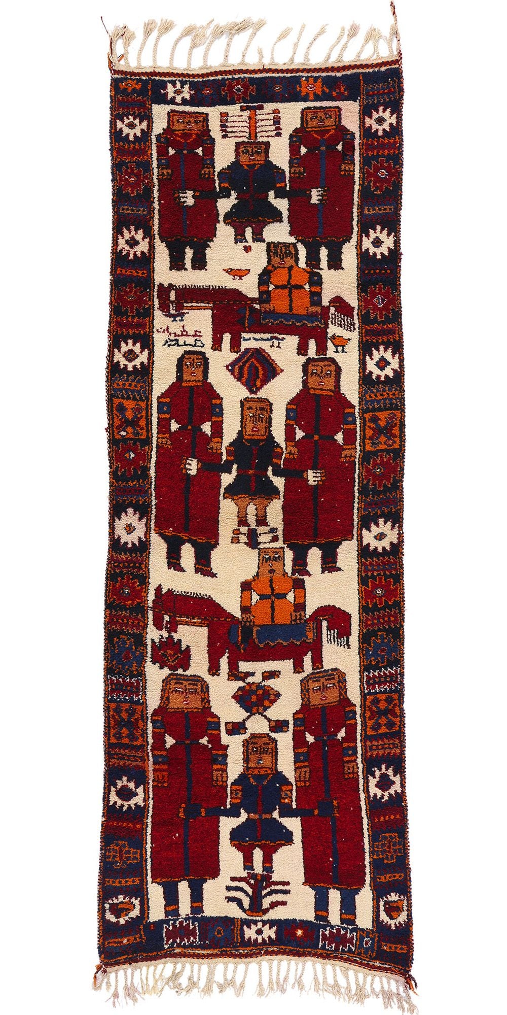4 x 12 Vintage Kurdish Pictorial Rug 53892