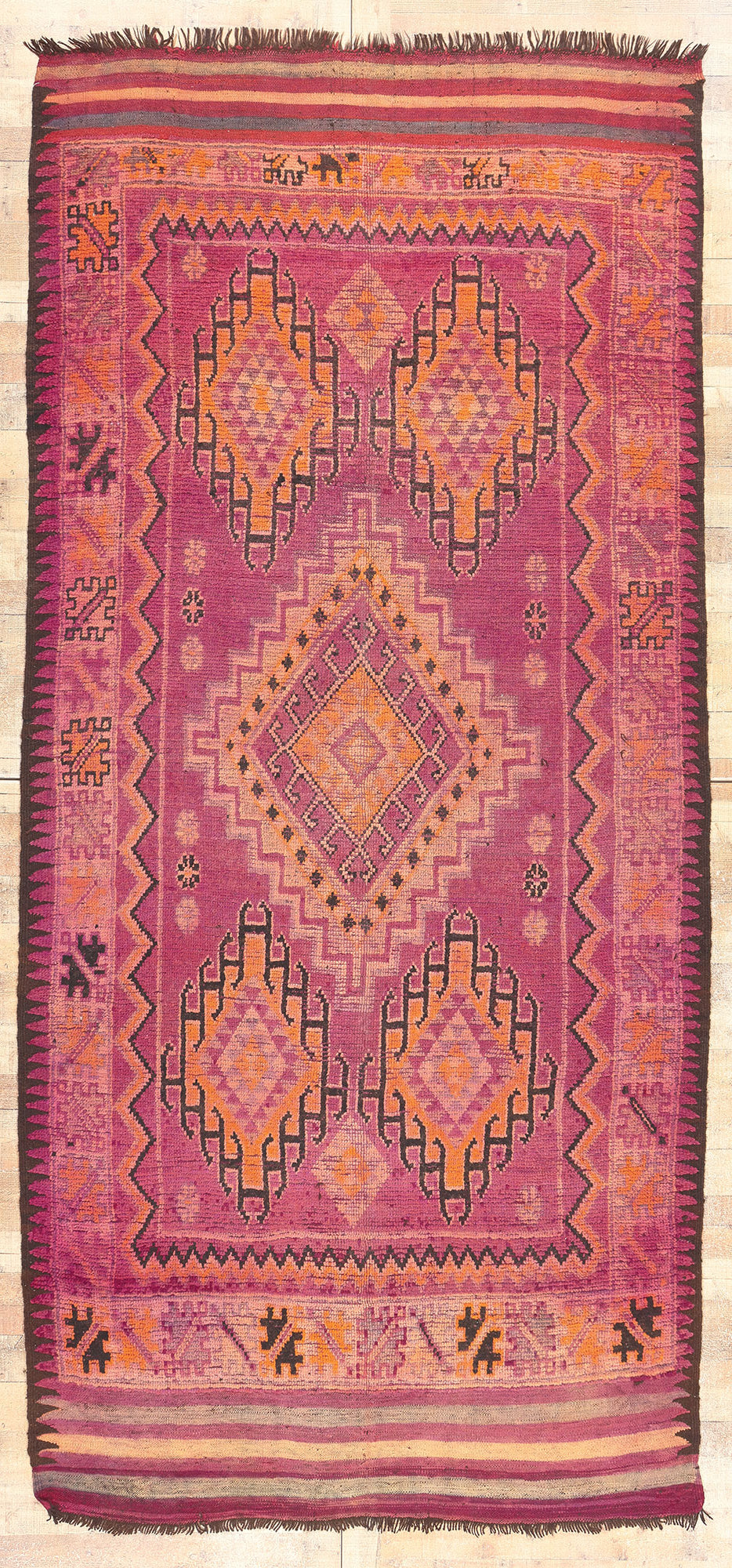 6 x 13 Vintage Boujad Moroccan Rug 74781