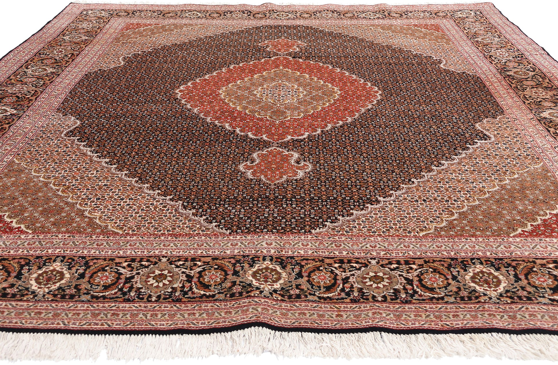 8 x 11 Vintage Persian Mahi Tabriz Rug 78913