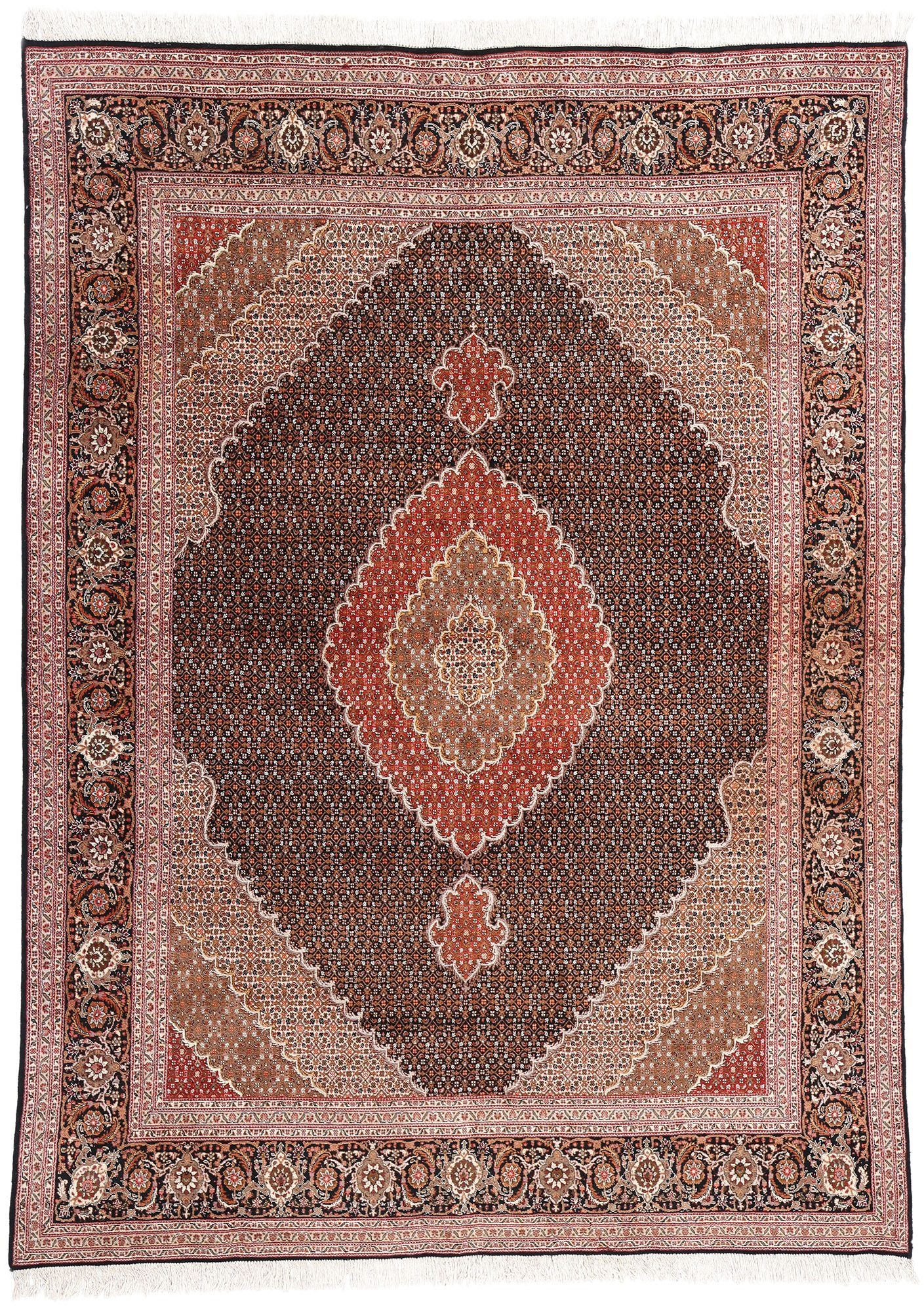 8 x 11 Vintage Persian Mahi Tabriz Rug 78913