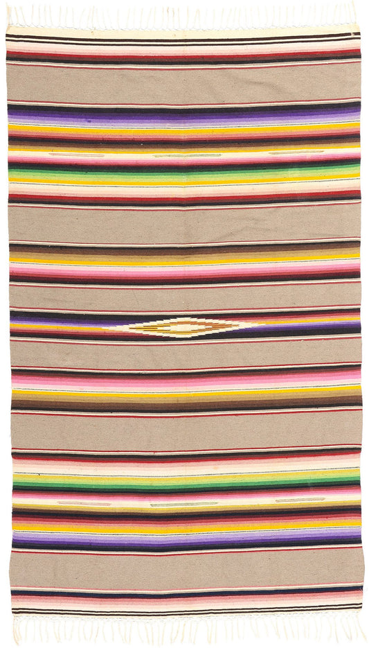 4 x 7 Vintage Mexican Saltillo Serape Blanket 78788
