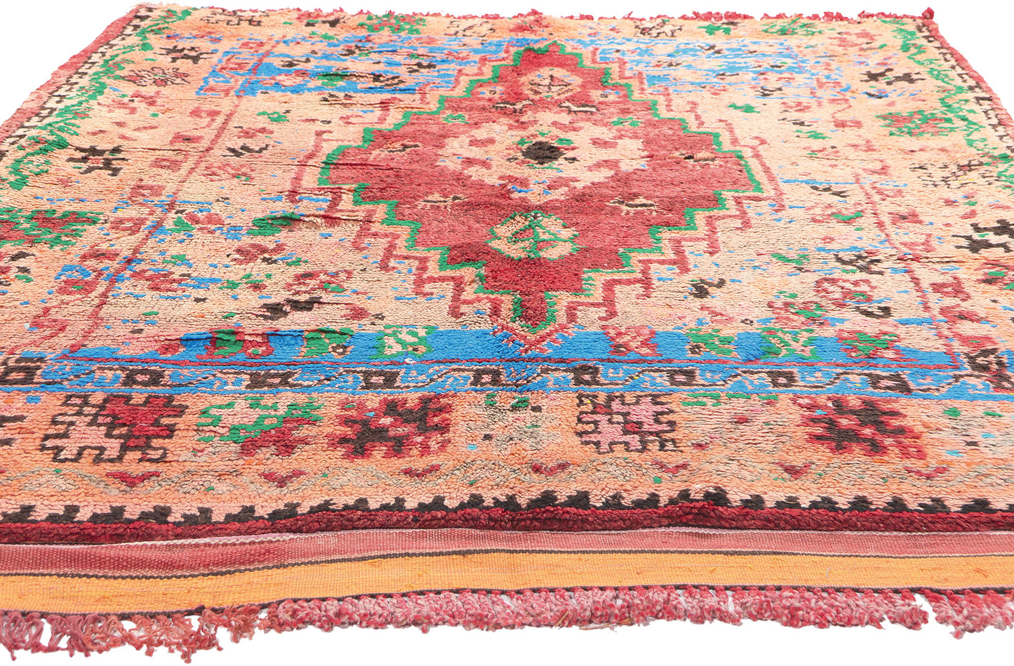 5 x 7 Vintage Orange Boujad Moroccan Rug 20891