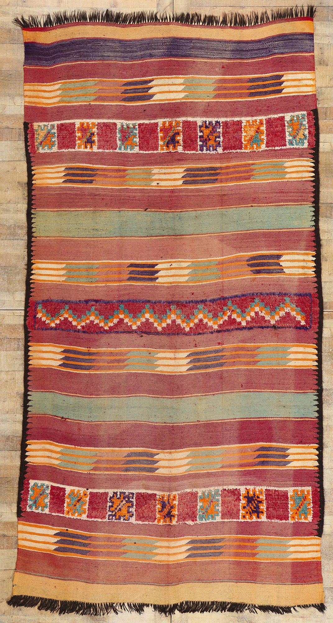 6 x 12 Vintage Taznakht Moroccan Kilim Rug 20420