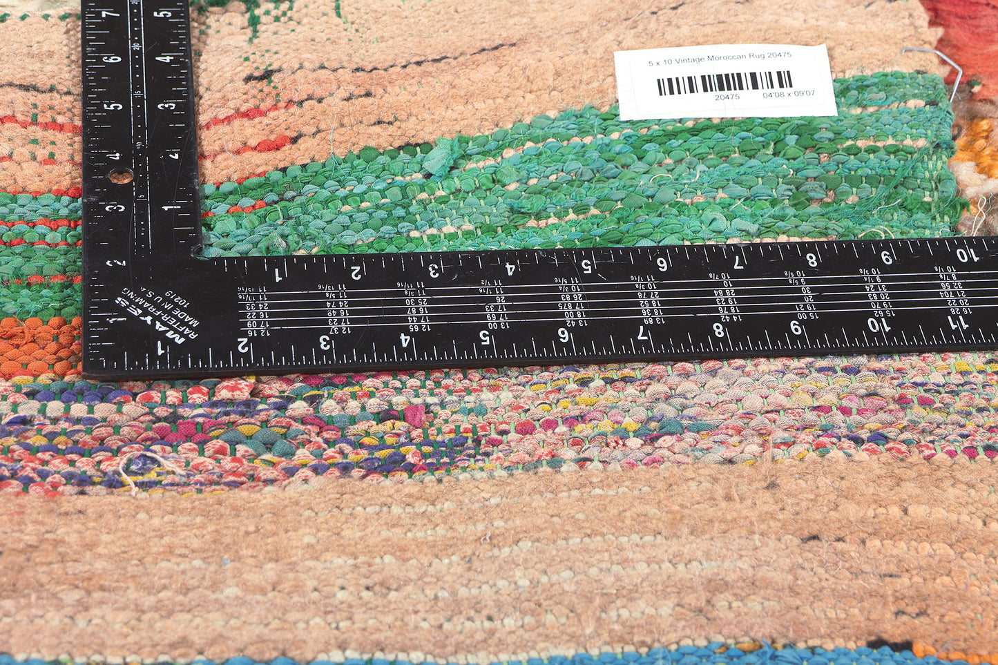 5 x 10 Vintage Boucherouite Moroccan Rag Rug 20475