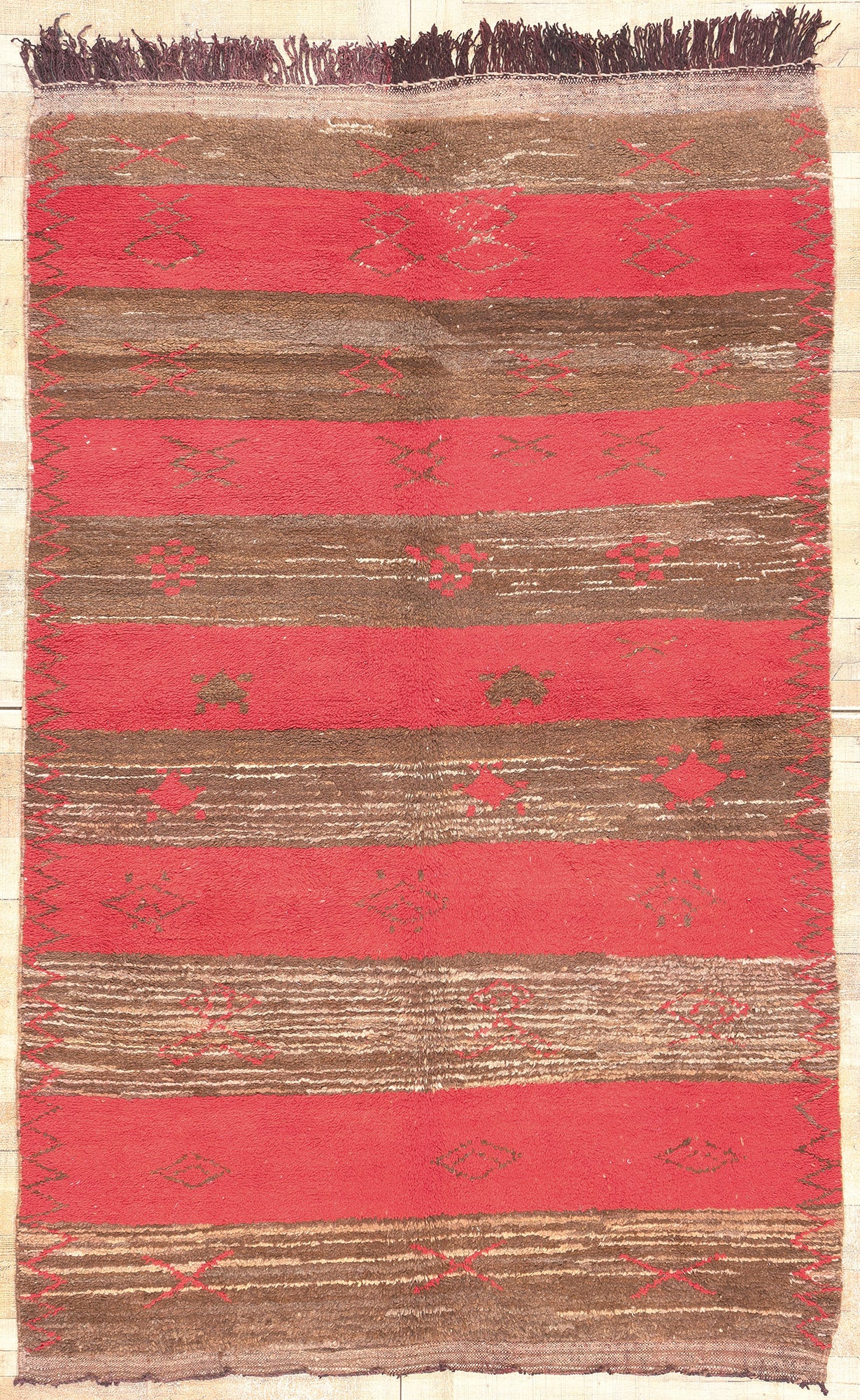 5 x 8 Vintage Striped Moroccan Rug 20396