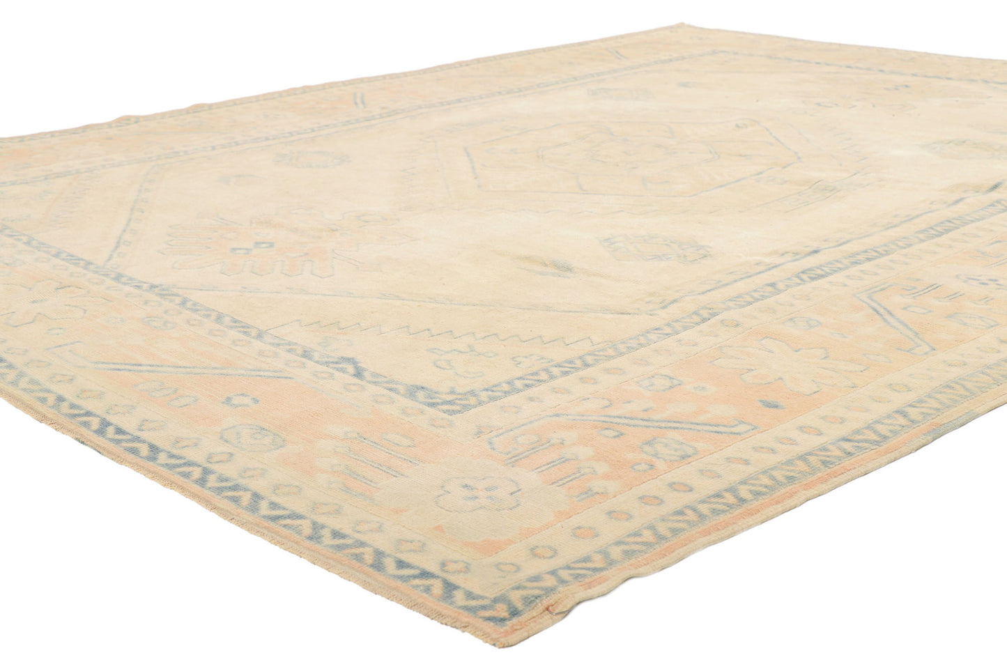 7 x 8 Vintage Turkish Oushak Rug 53706