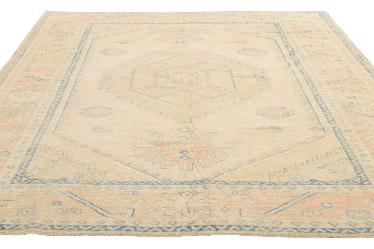 7 x 8 Vintage Turkish Oushak Rug 53706