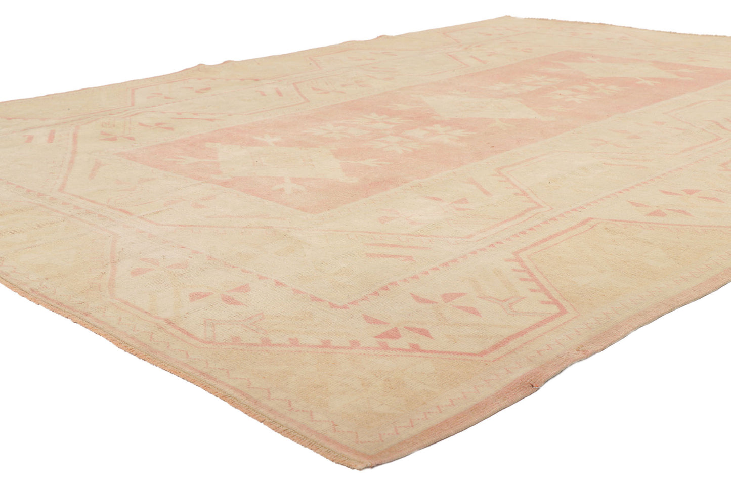 7 x 9 Vintage Pink Turkish Oushak Rug 53705