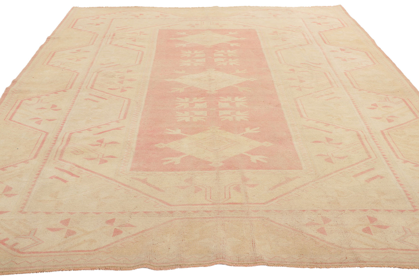 7 x 9 Vintage Pink Turkish Oushak Rug 53705