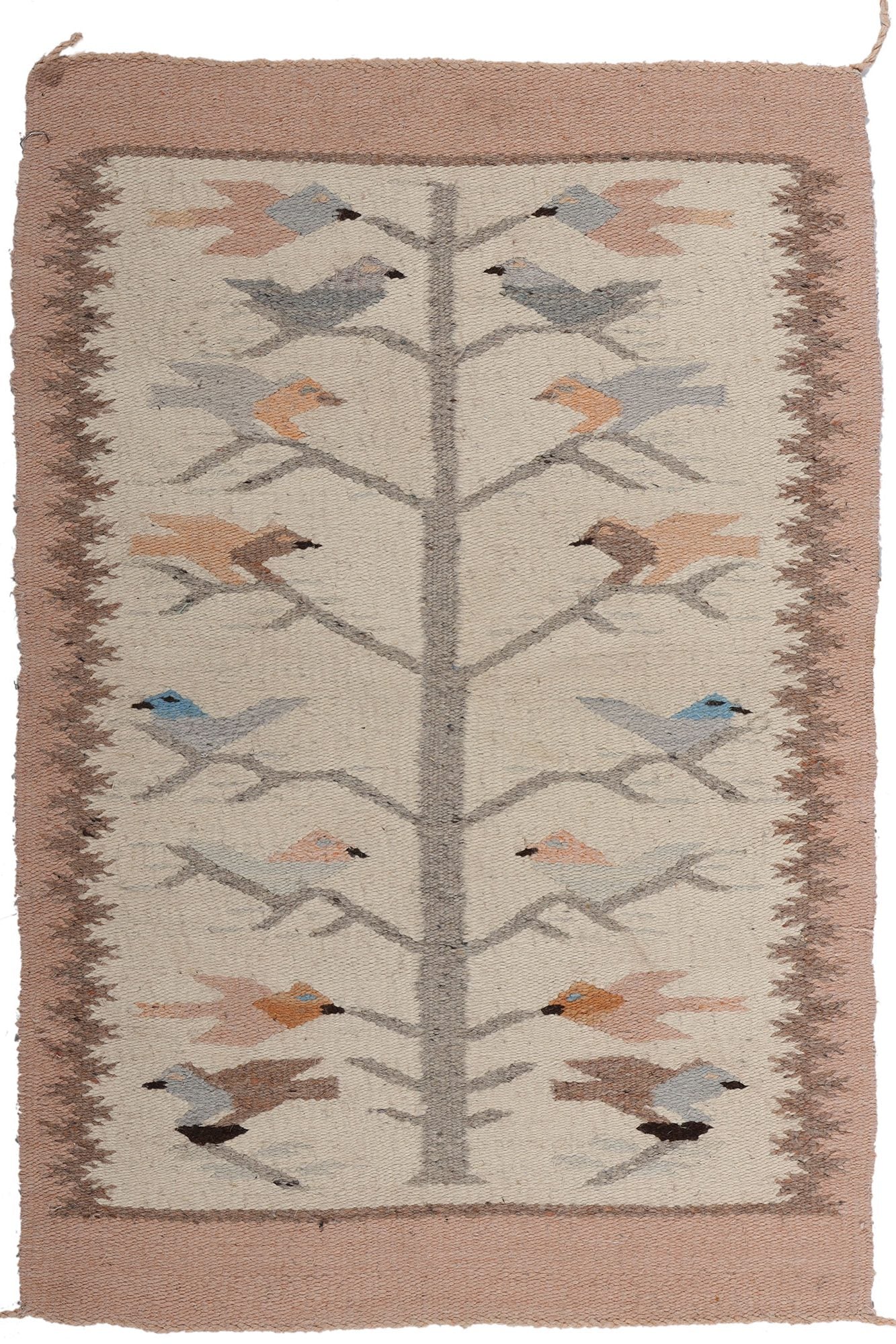 2 x 3 Vintage Navajo Pictorial Tree of Life Rug 78719