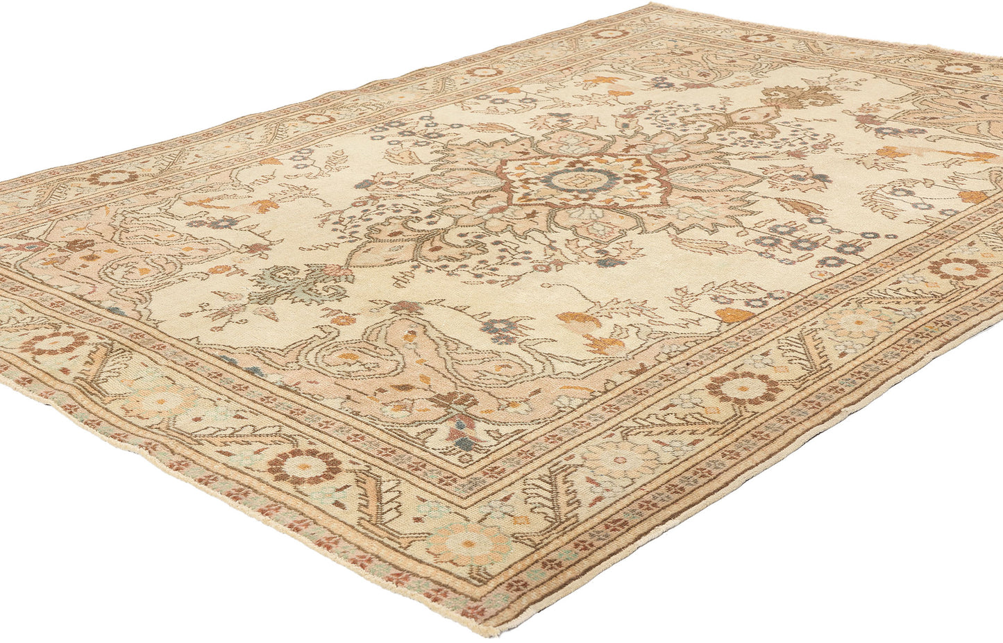 5 x 7 Vintage Neutral Turkish Sivas Rug 52133