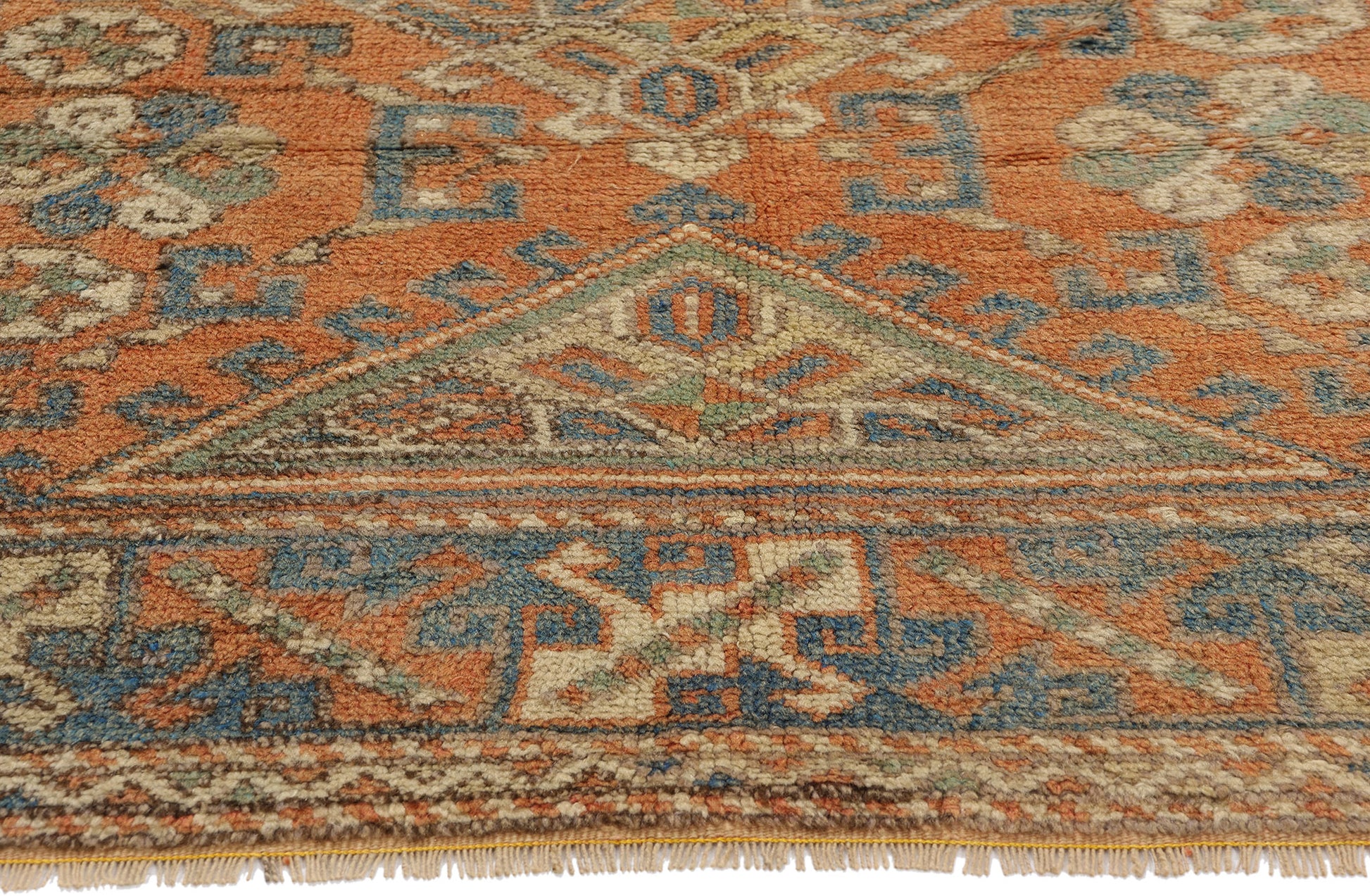 4 x 6 Vintage Orange Turkish Oushak Rug 53899