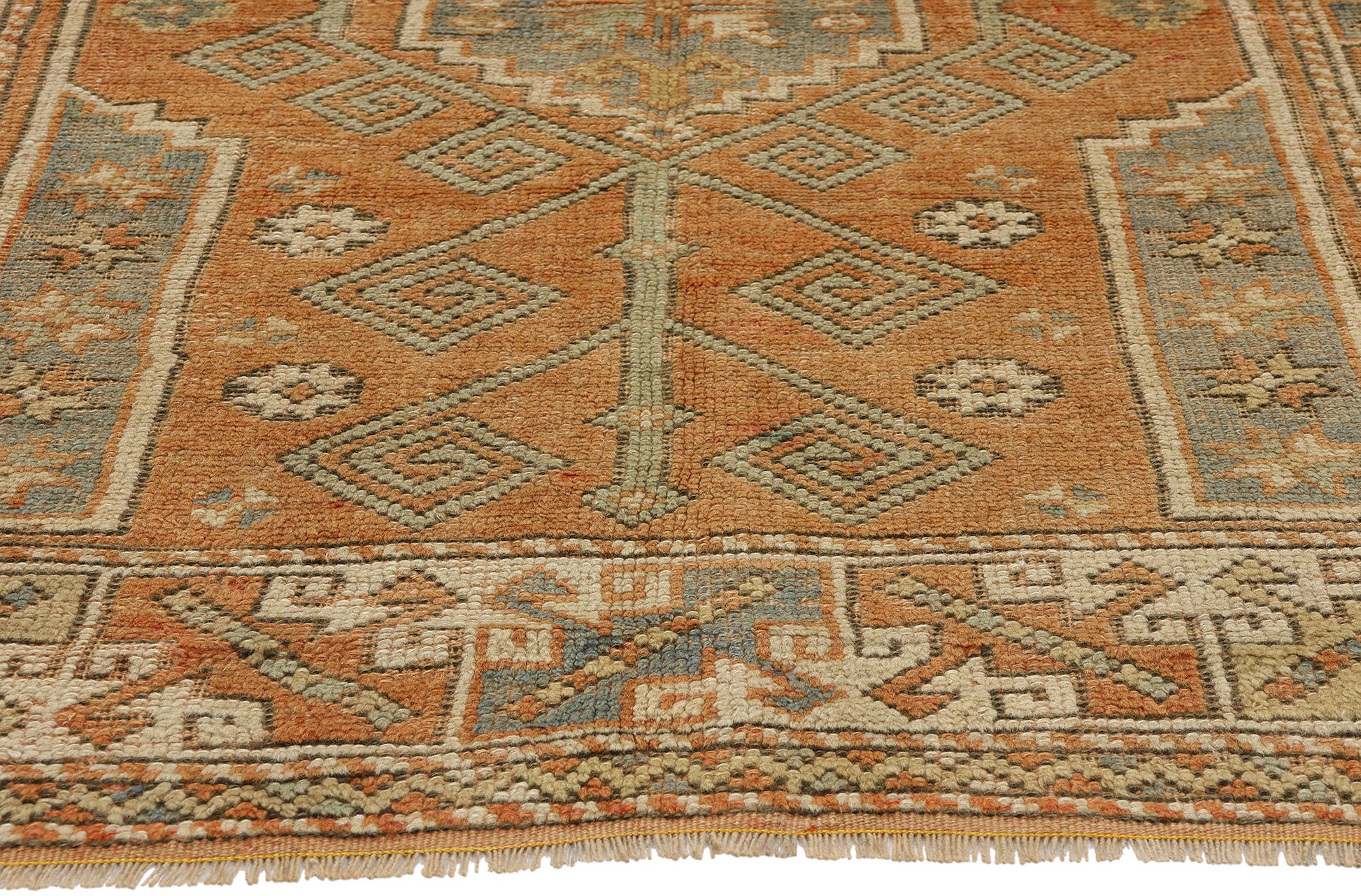 4 x 6 Vintage Orange Turkish Oushak Rug 53901