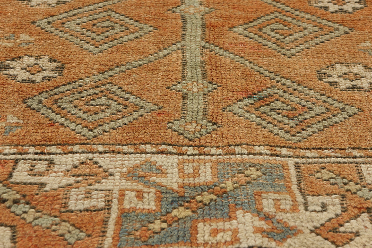 4 x 6 Vintage Orange Turkish Oushak Rug 53901