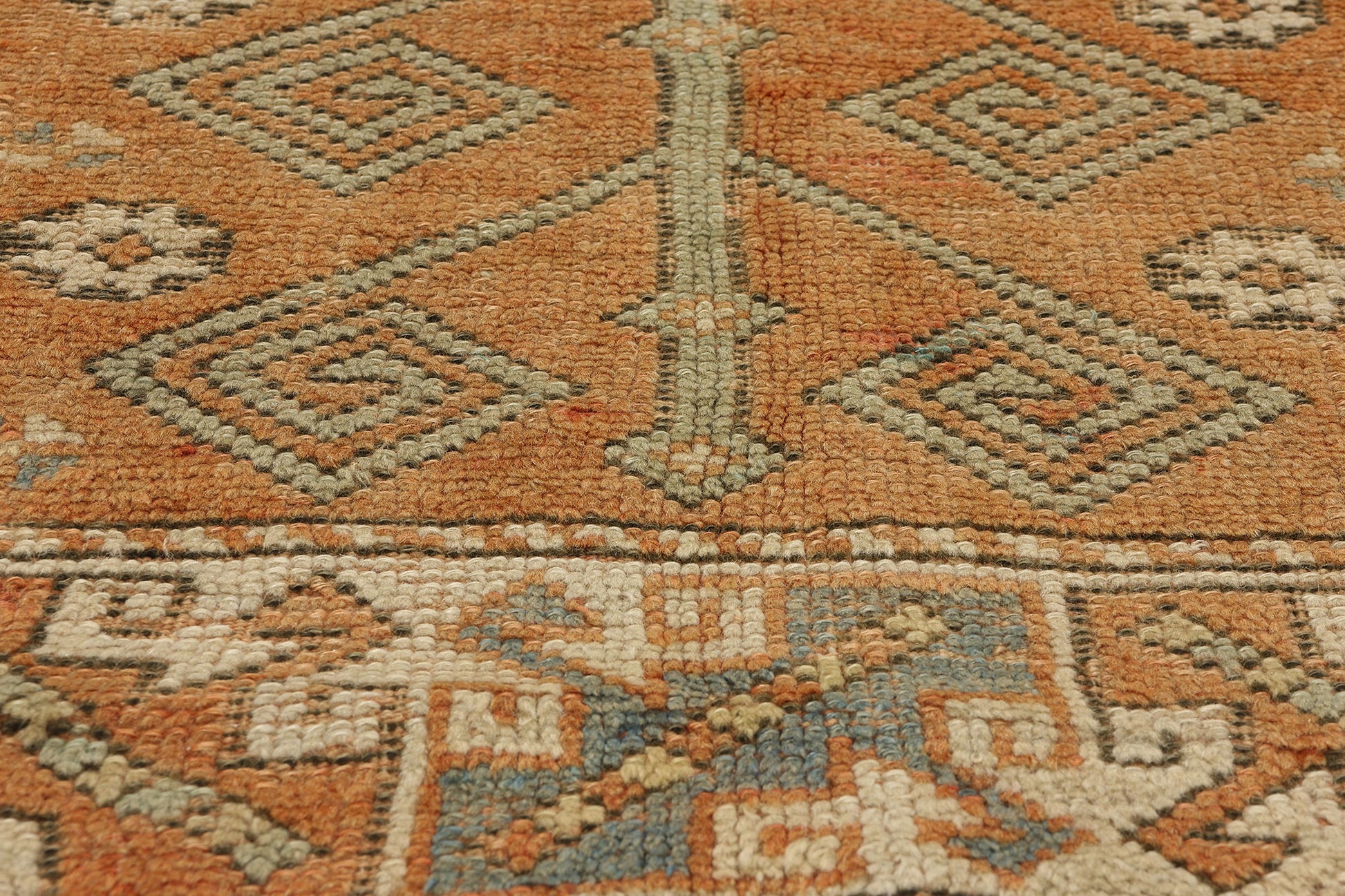 4 x 6 Vintage Orange Turkish Oushak Rug 53901