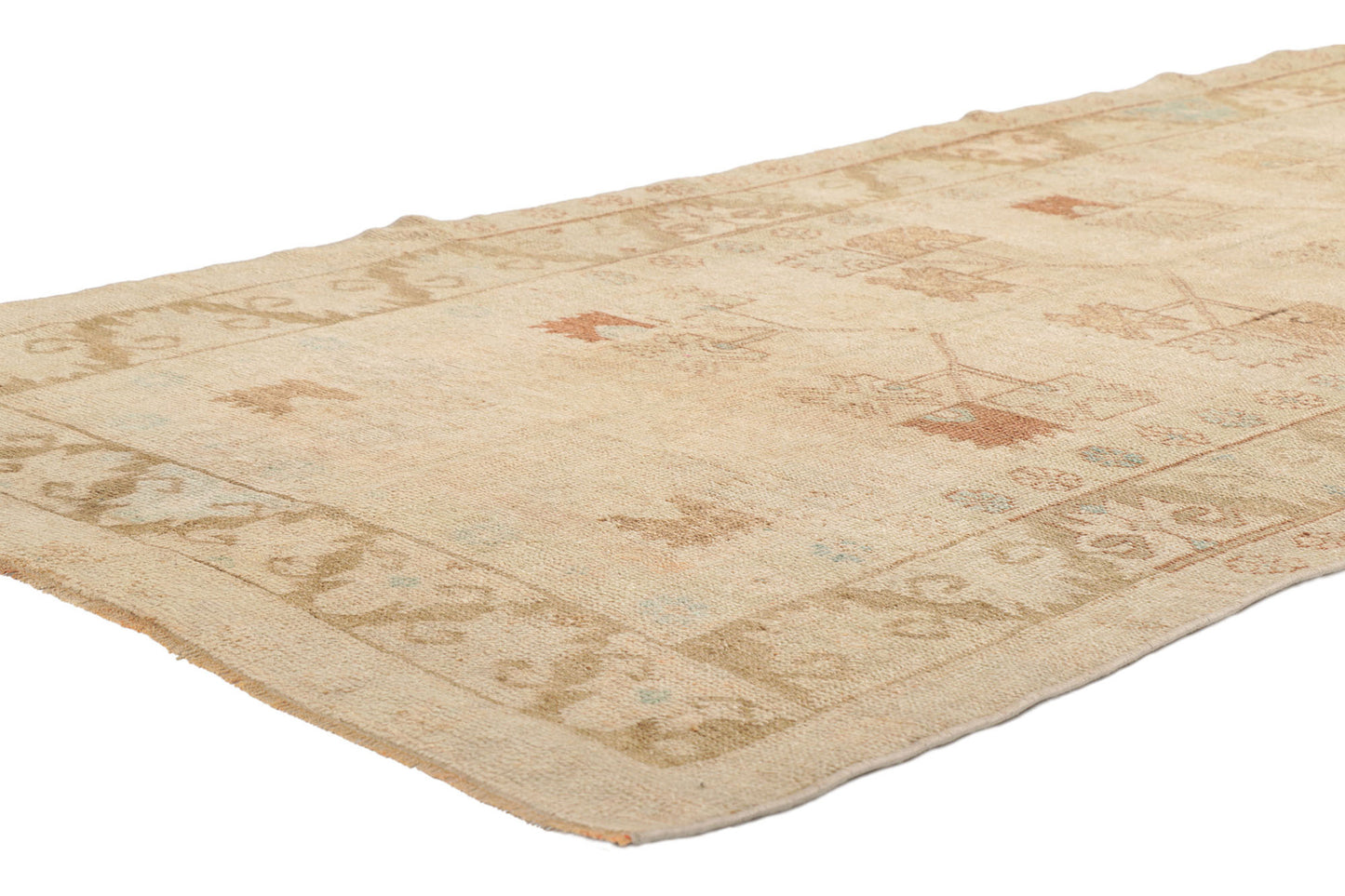 4 x 10 Vintage Turkish Oushak Rug 53704