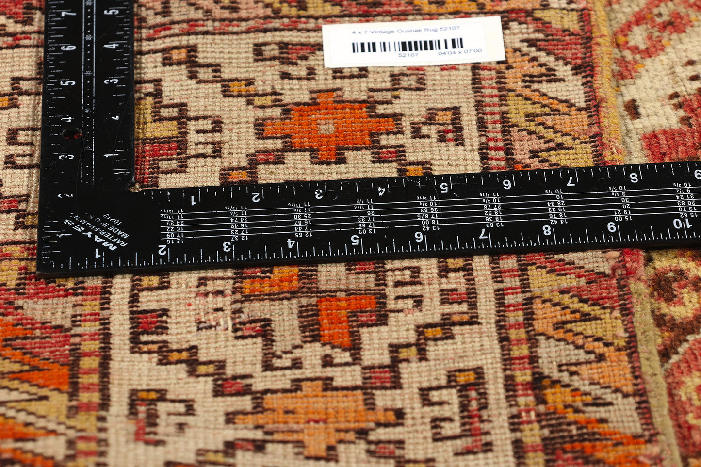 4 x 7 Vintage Red Turkish Oushak Rug 52107