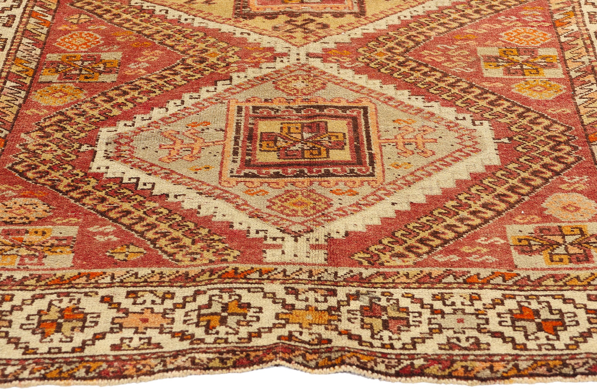 4 x 7 Vintage Red Turkish Oushak Rug 52107