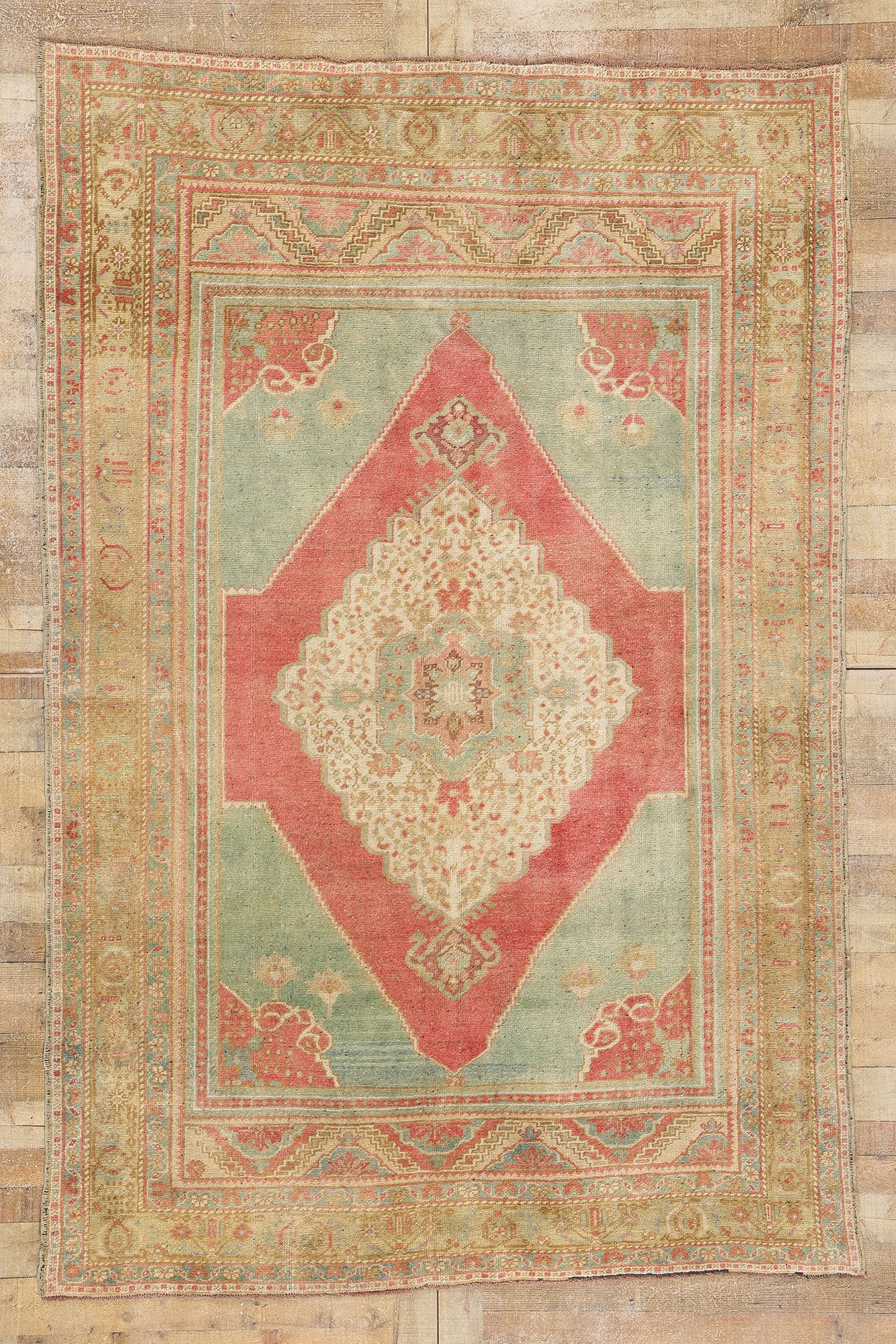 6 x 10 Vintage Turkish Oushak Rug 53889