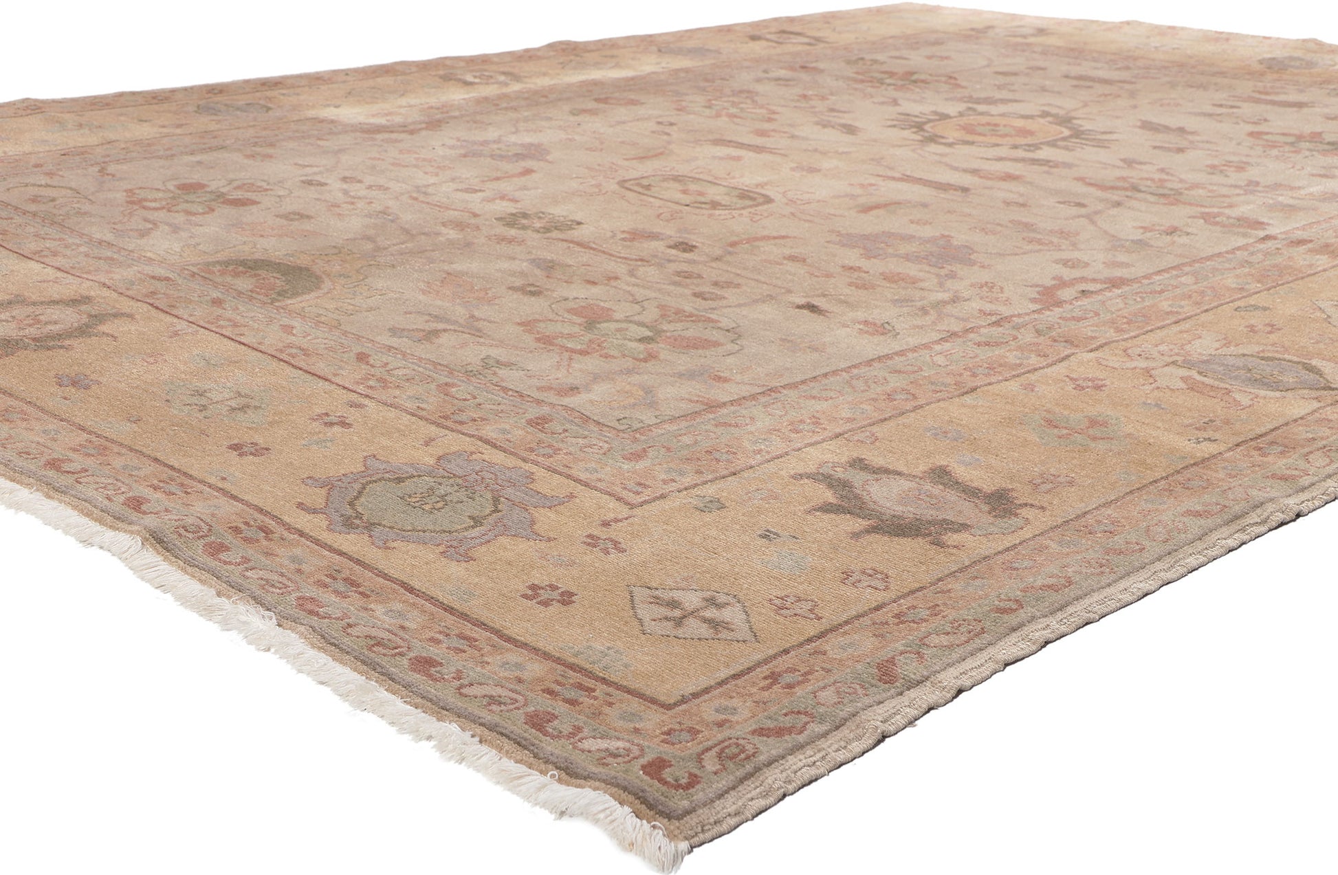 8 x 10 Vintage Turkish Oushak Rug 78674