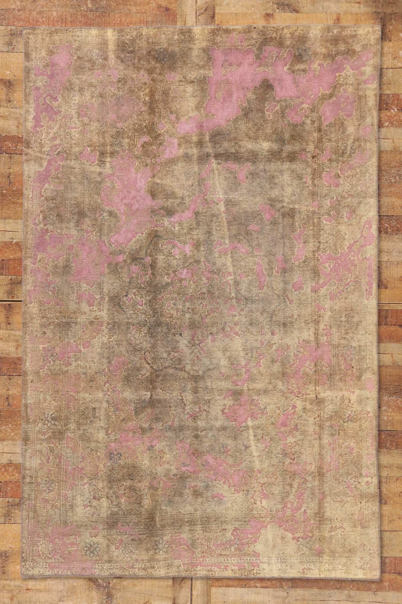 7 x 10 Vintage Distressed Overdyed Rug 60730
