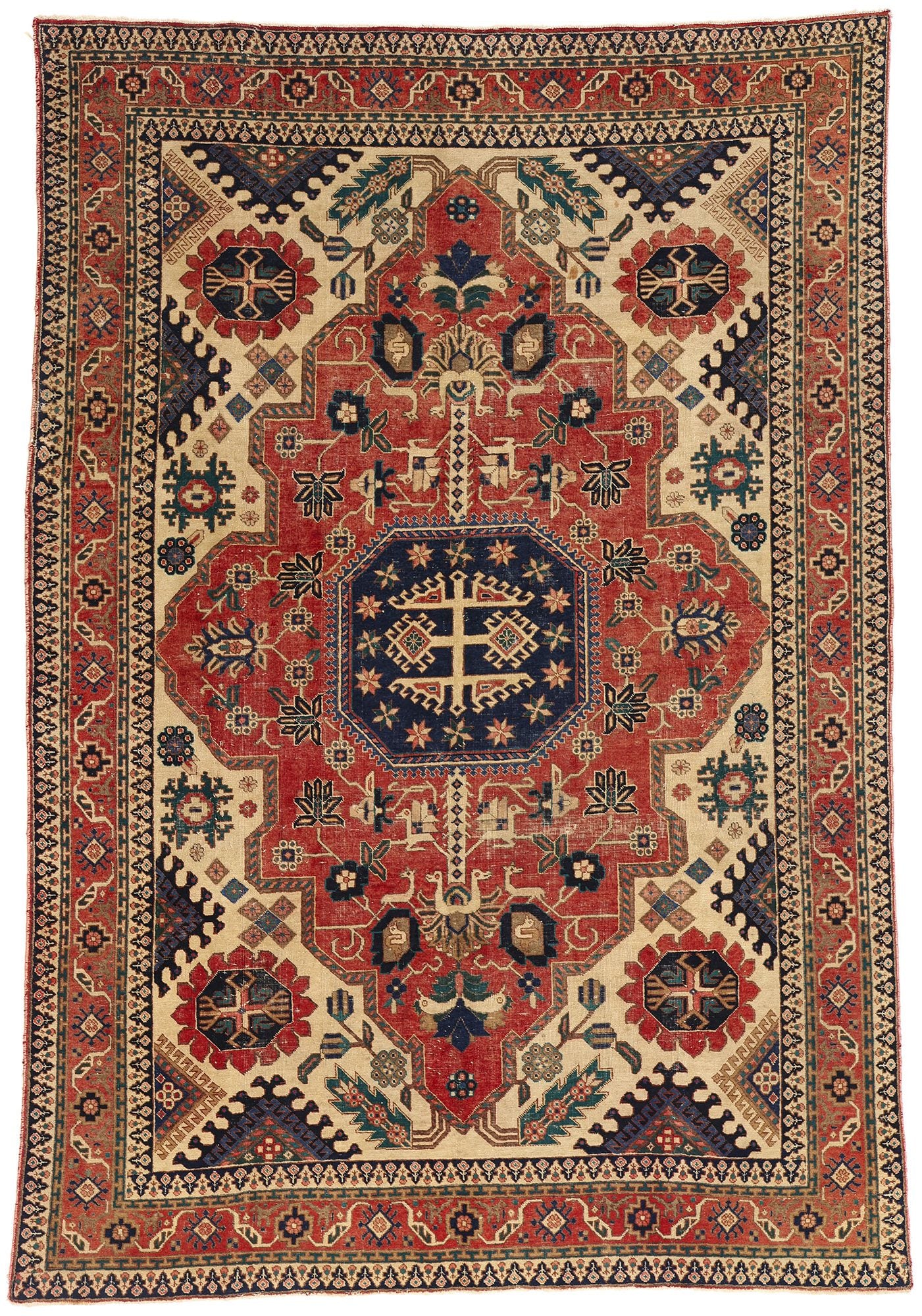 7 x 10 Vintage Persian Ardabil Rug 78714