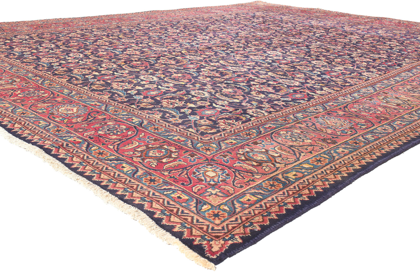 10 x 13 Vintage Persian Mashhad Rug 75592