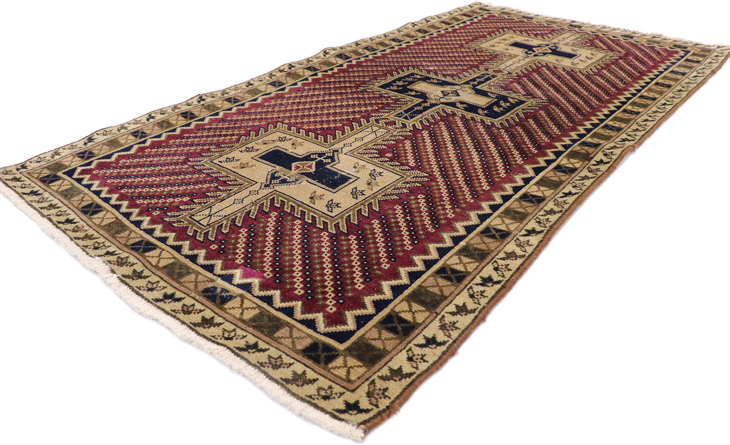 3 x 6 Vintage Persian Bijar Rug 78017