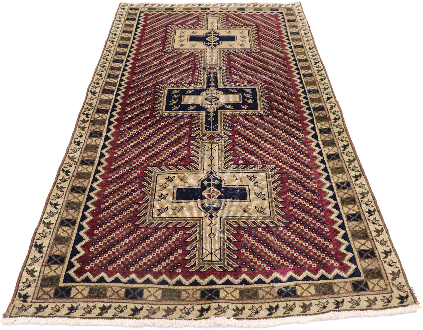 3 x 6 Vintage Persian Bijar Rug 78017
