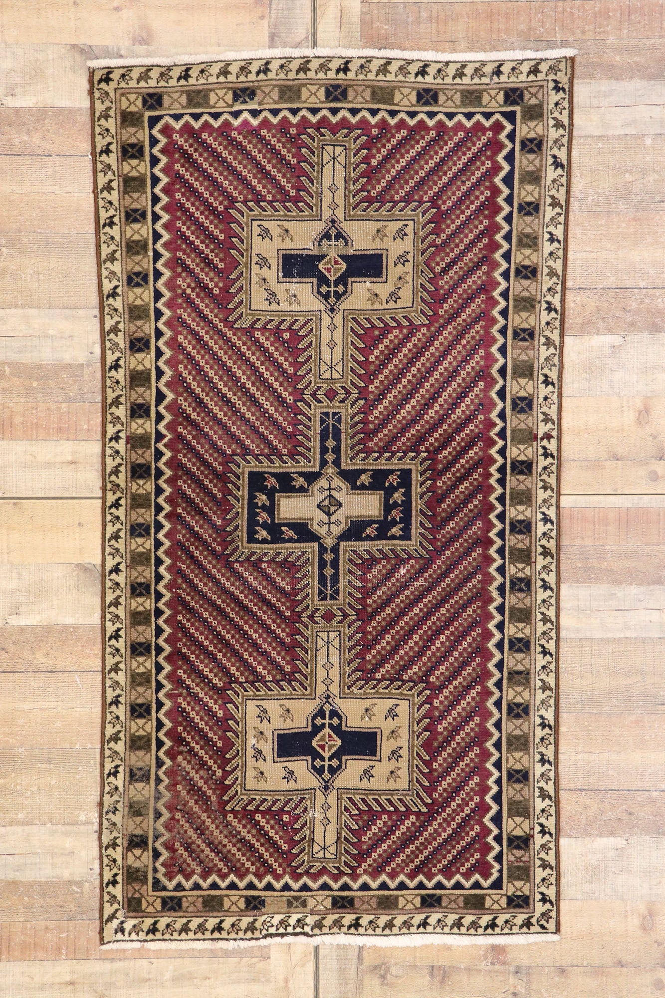 3 x 6 Vintage Persian Bijar Rug 78017