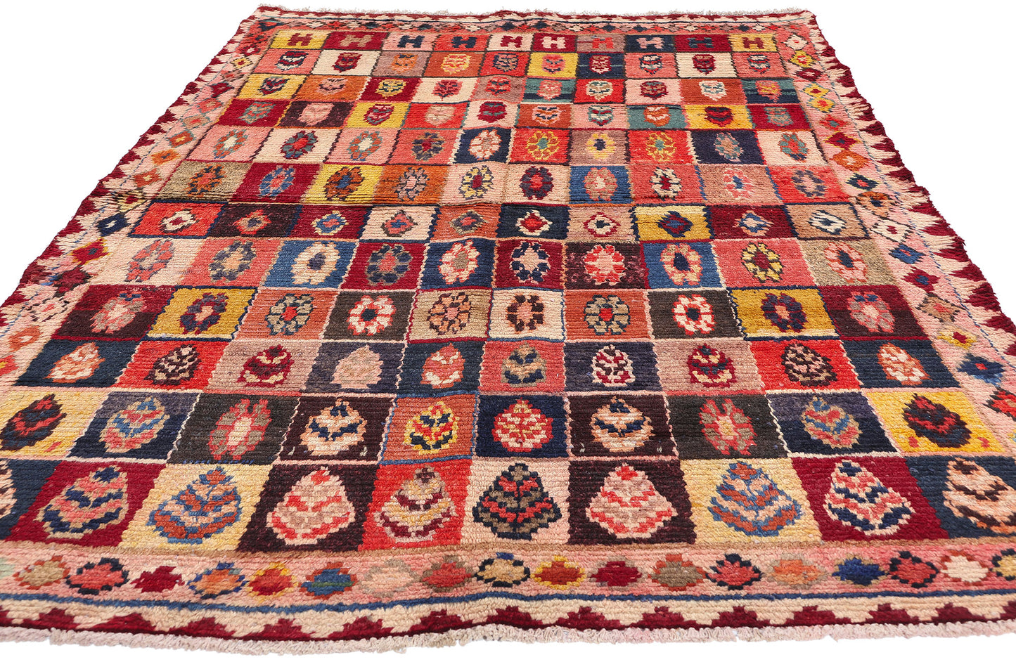 5 x 8 Vintage Persian Lori Checkerboard Rug 78877