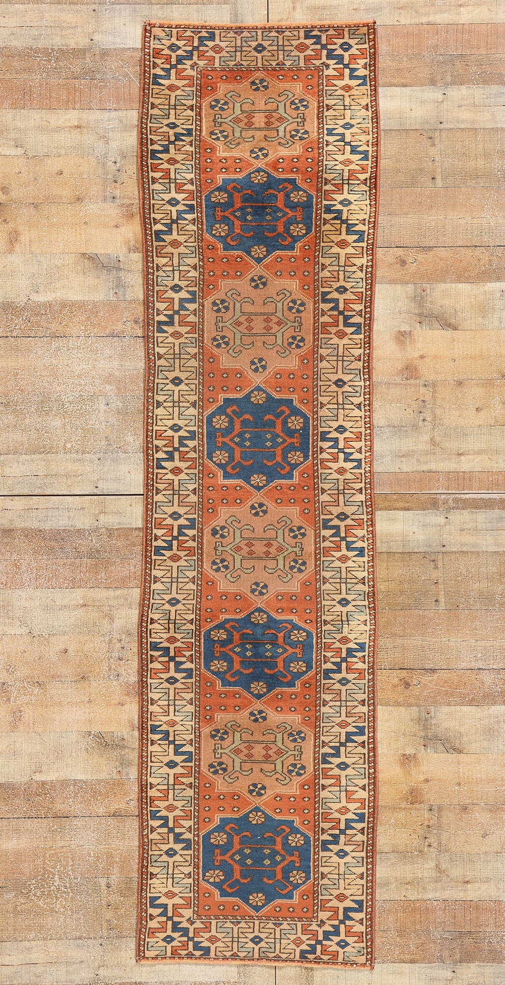 2 x 8 Vintage Persian Hamadan Rug 53943