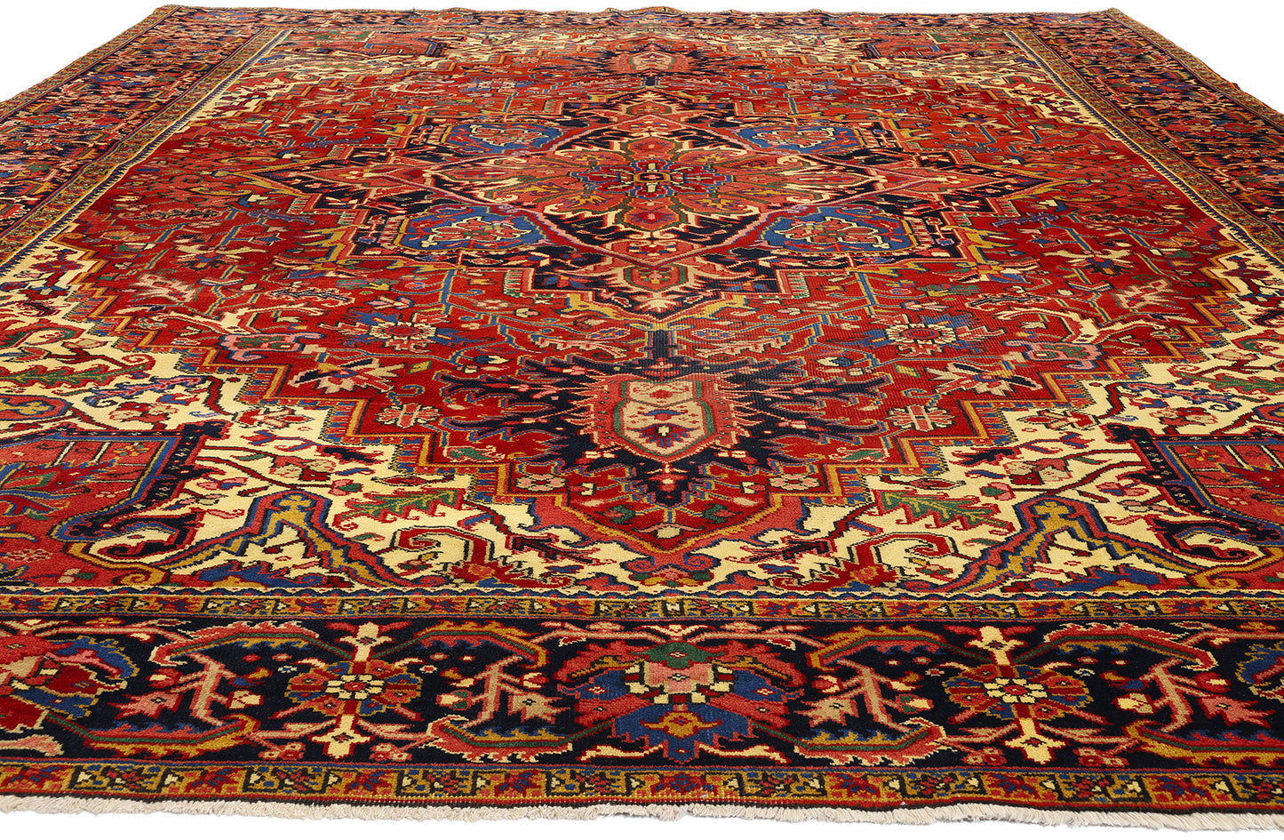 10 x 13 Vintage Persian Heriz Rug 81069