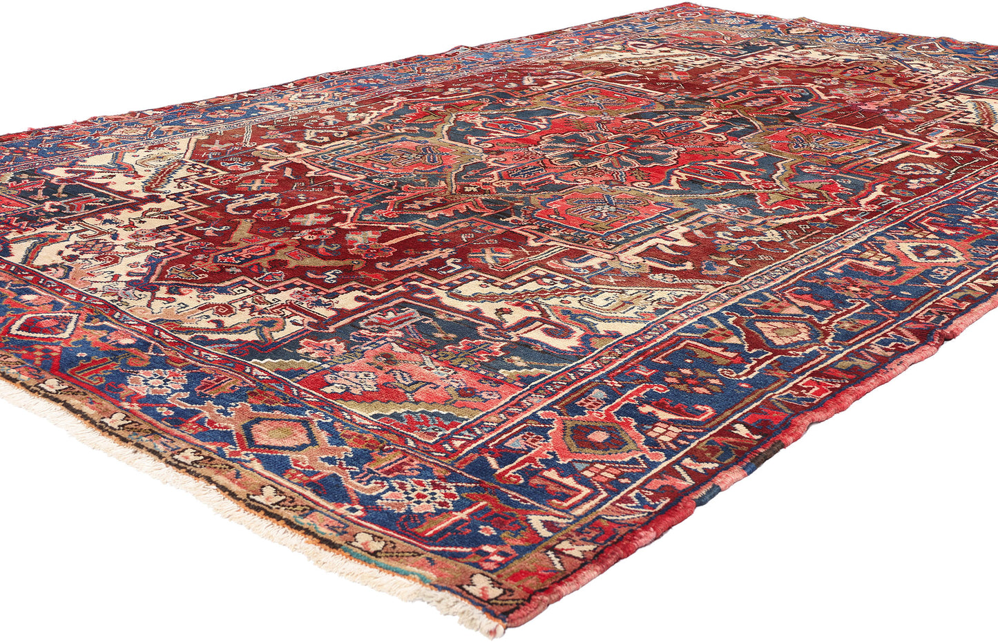7 x 11 Vintage Persian Heriz Rug 90010